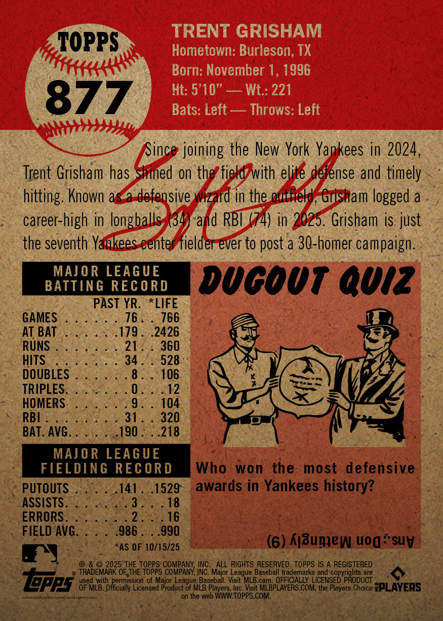 Trent Grisham - 2025 MLB Living Set® - Card 877 - PR: 1249