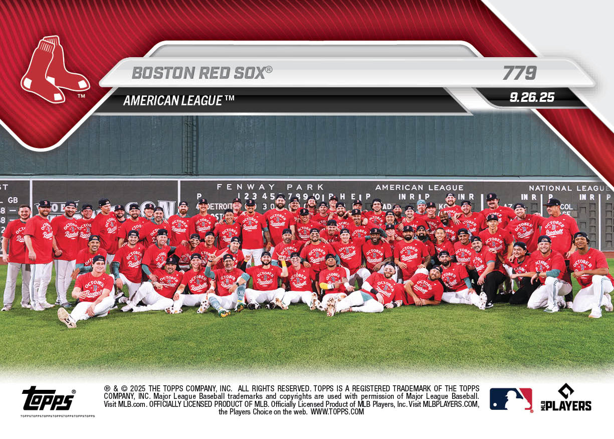 Boston Red Sox - 2025 MLB Topps NOW® - Card 779 - PR: 1322