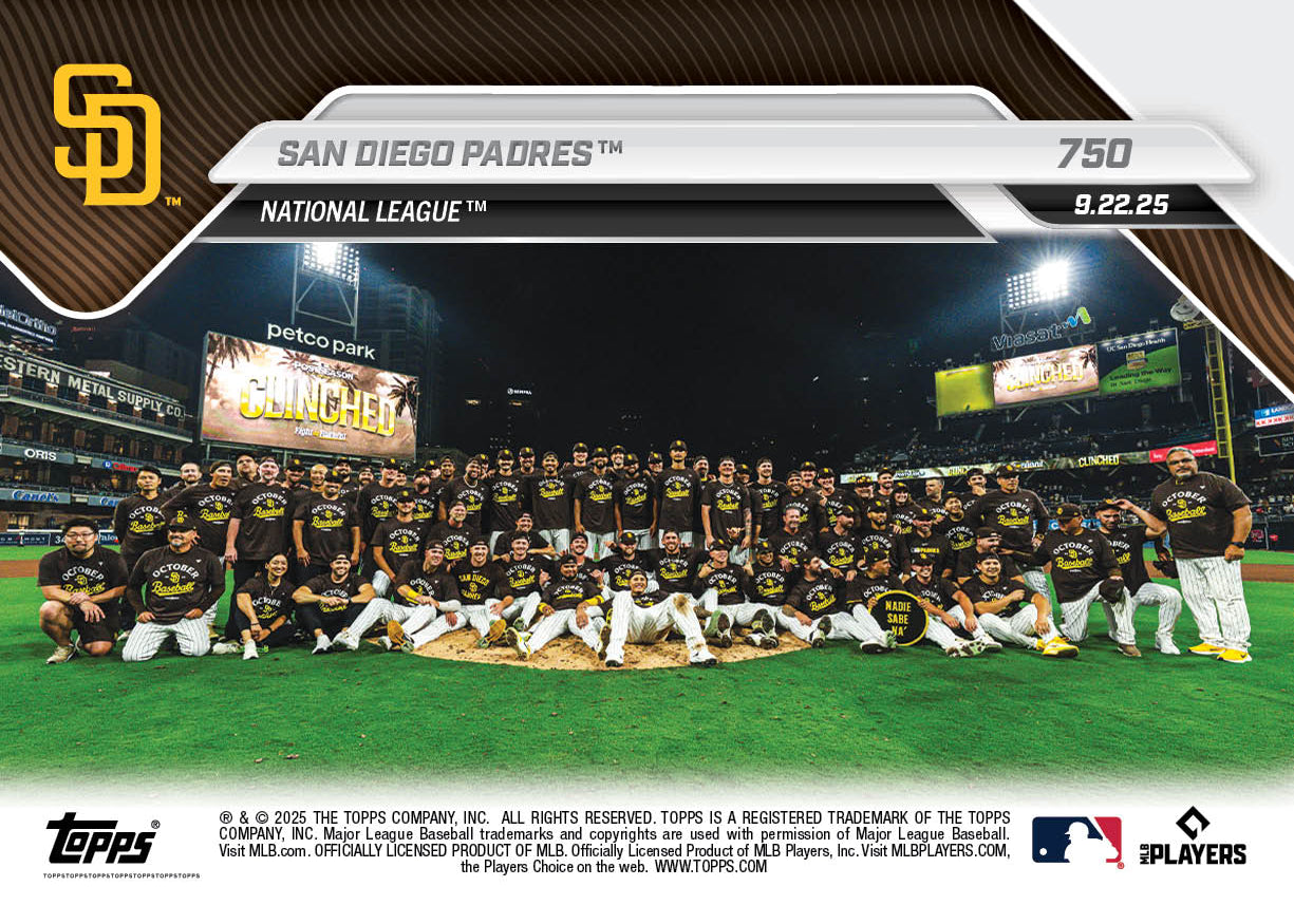 San Diego Padres - 2025 MLB Topps NOW® - Card 750 - PR: 1011