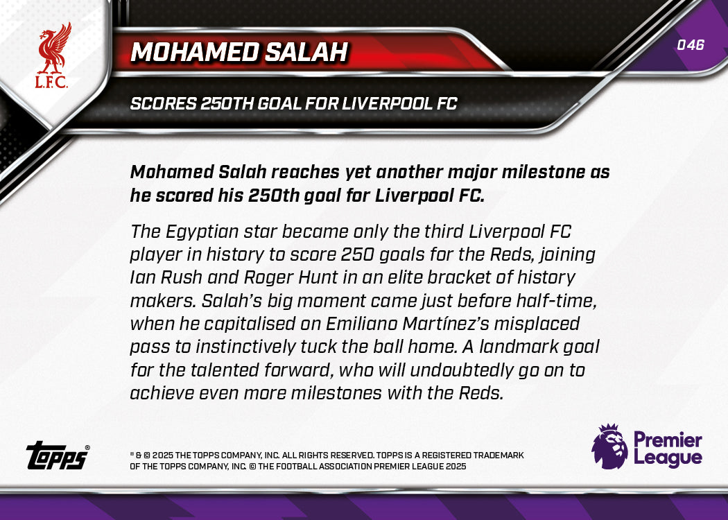 Mohamed Salah - 2025-26 Premier League Topps NOW® - Card 46