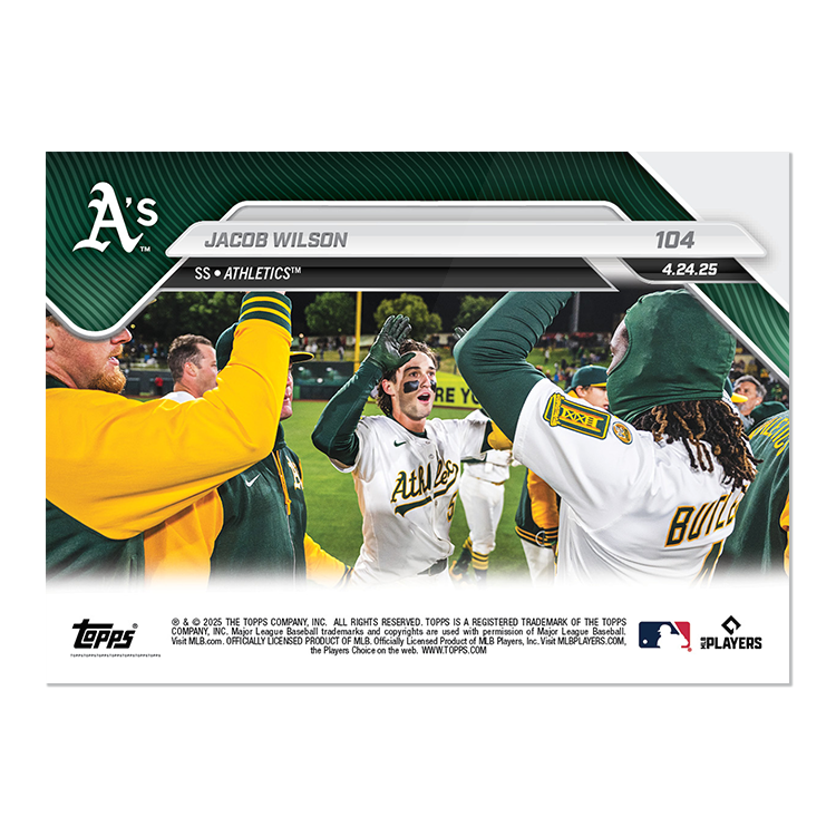 Jacob Wilson - 2025 MLB Topps NOW® - Card 104 - PR: 1081