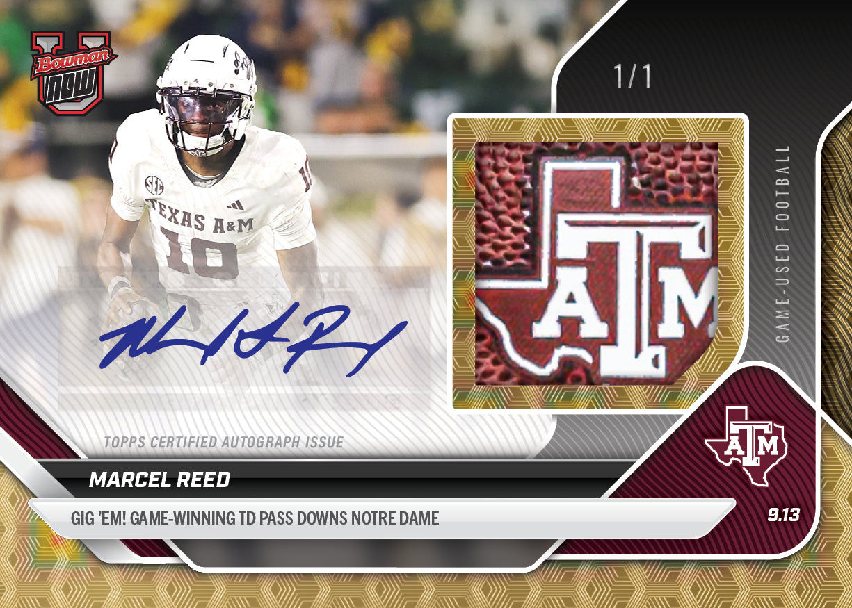 Marcel Reed - 2025-26 Bowman U NOW® Football - Card 14 - LOOK FOR RELICS & AUTO-RELICS - PR: 4457