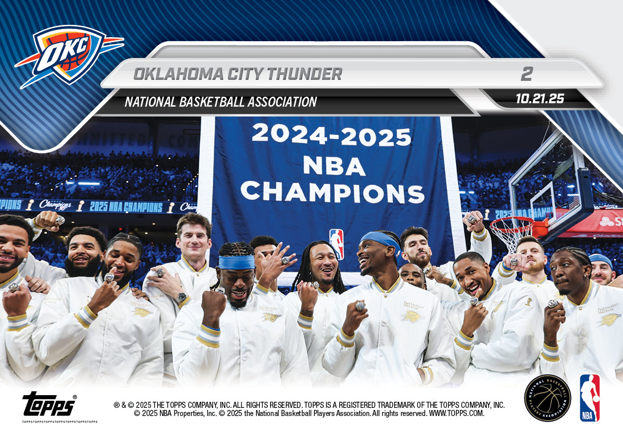 Oklahoma City Thunder - 2025-26 NBA Topps NOW® - Card 2 - PR: 4033