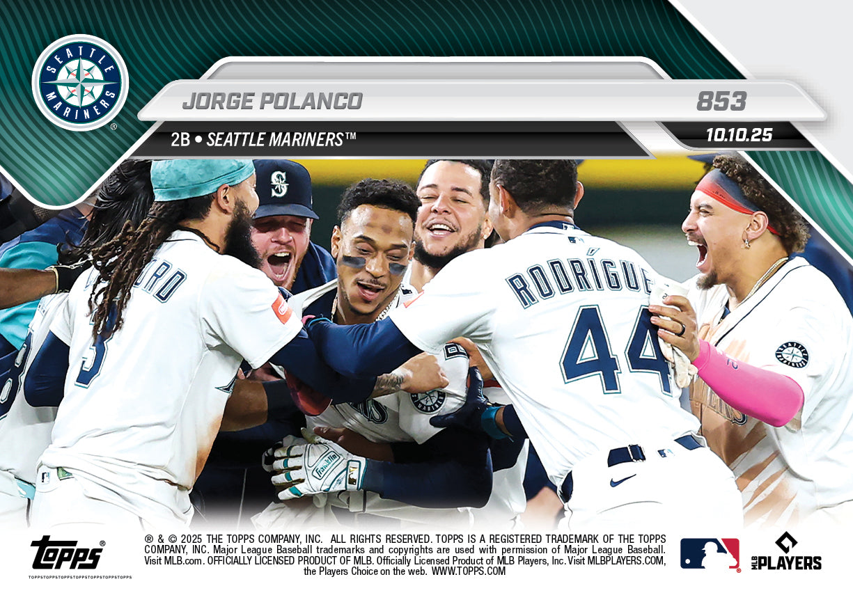 Jorge Polanco - 2025 MLB Topps NOW® - Card 853 - PR: 3586