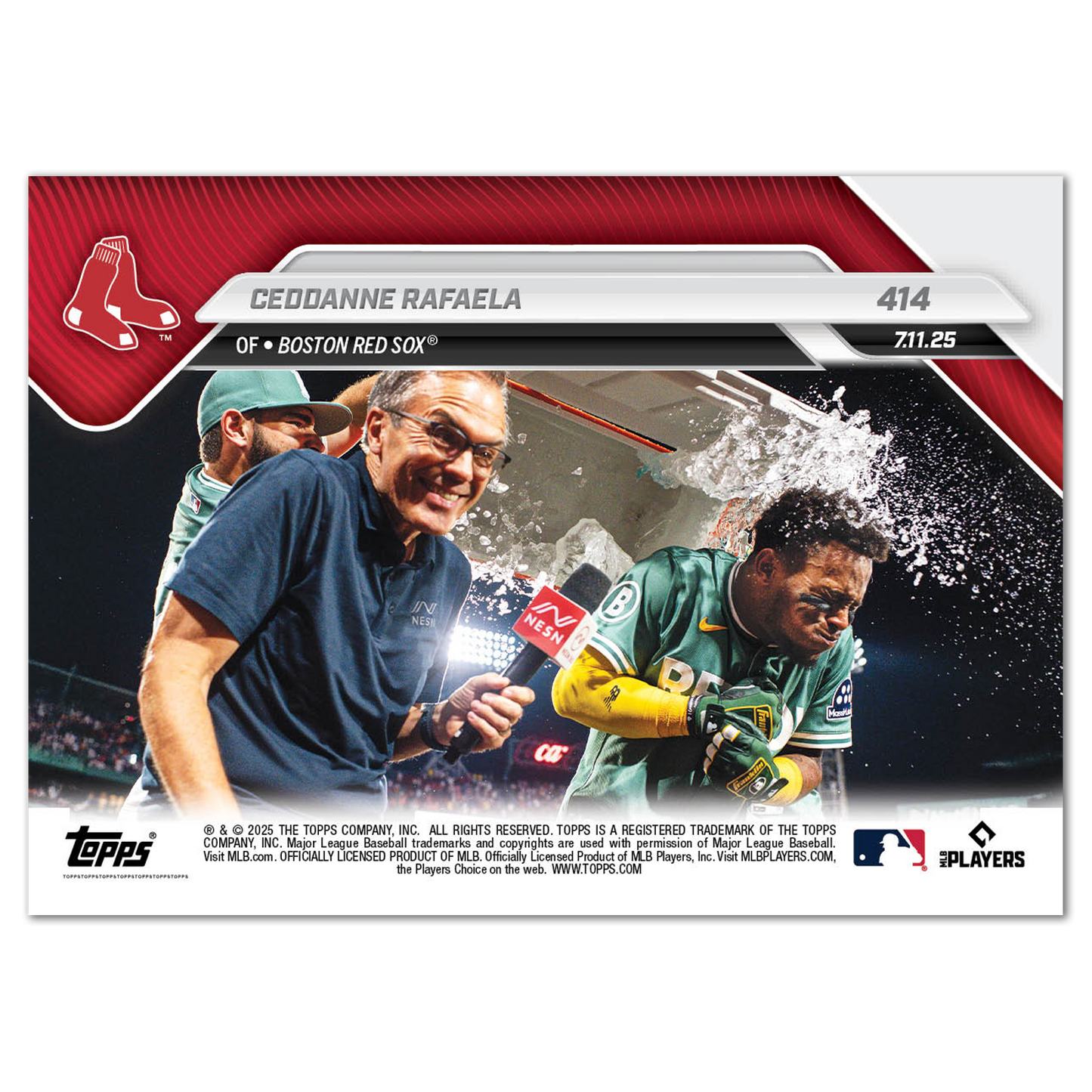 Ceddanne Rafaela - 2025 MLB Topps NOW® - Card 414 - PR: 989