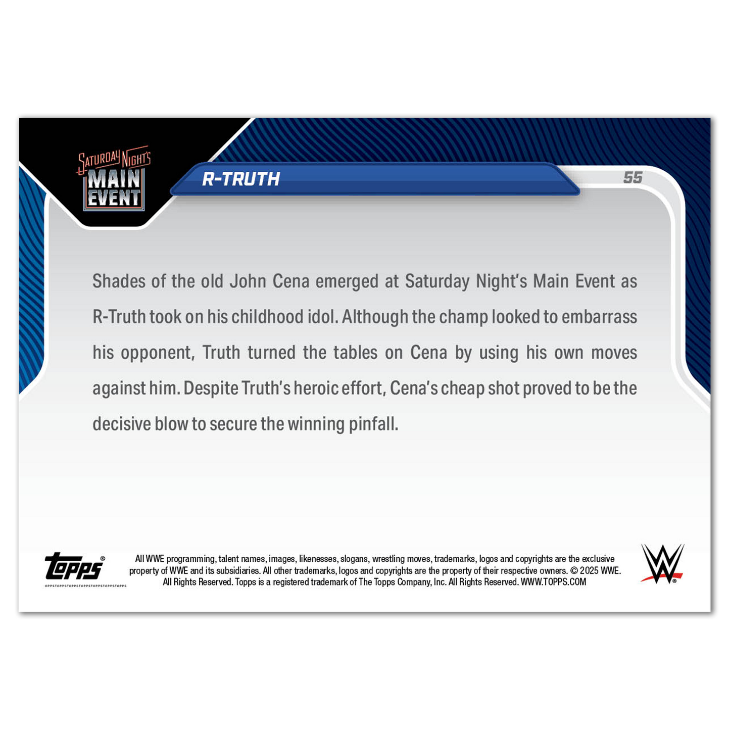 R-Truth - 2025 WWE Topps NOW® - Card 55 - PR: 1489