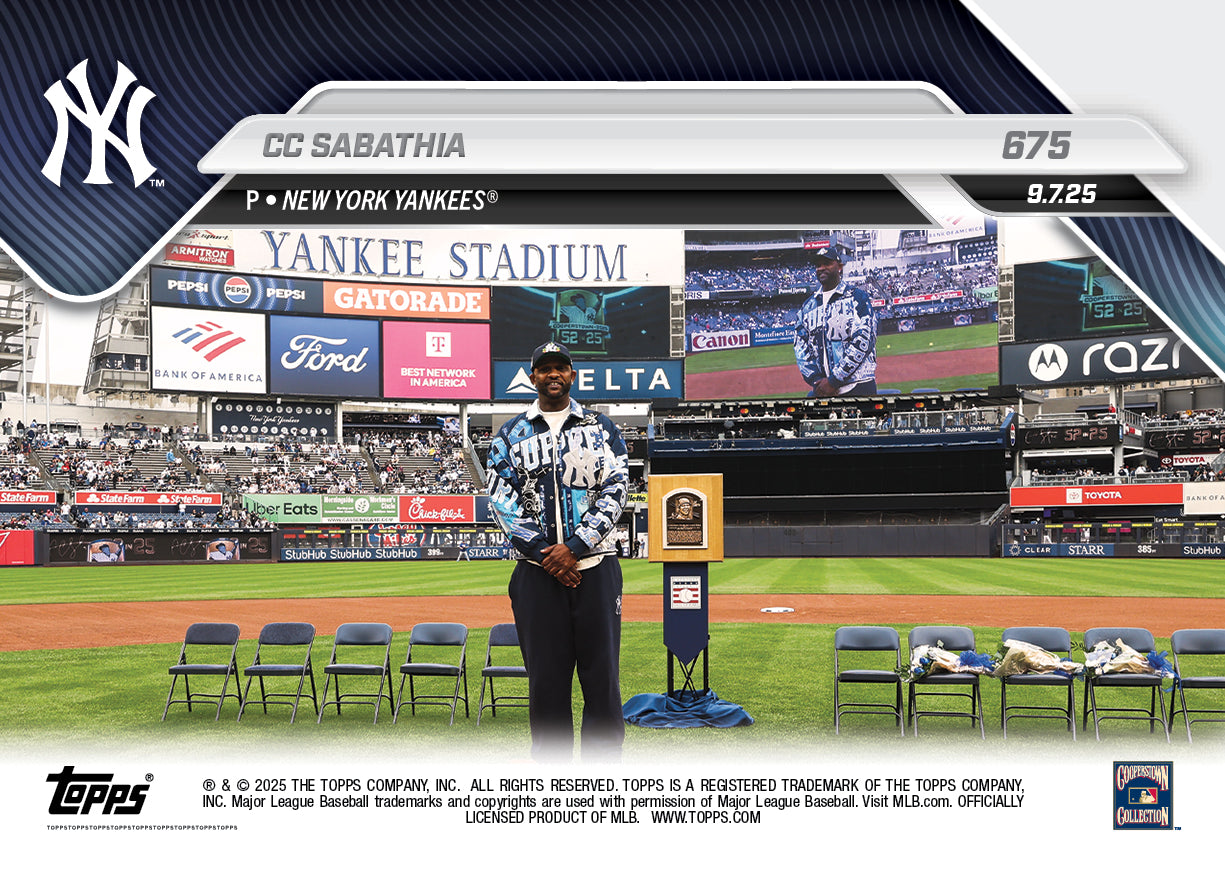 CC Sabathia - 2025 MLB Topps NOW® - Card 675 - PR: 663