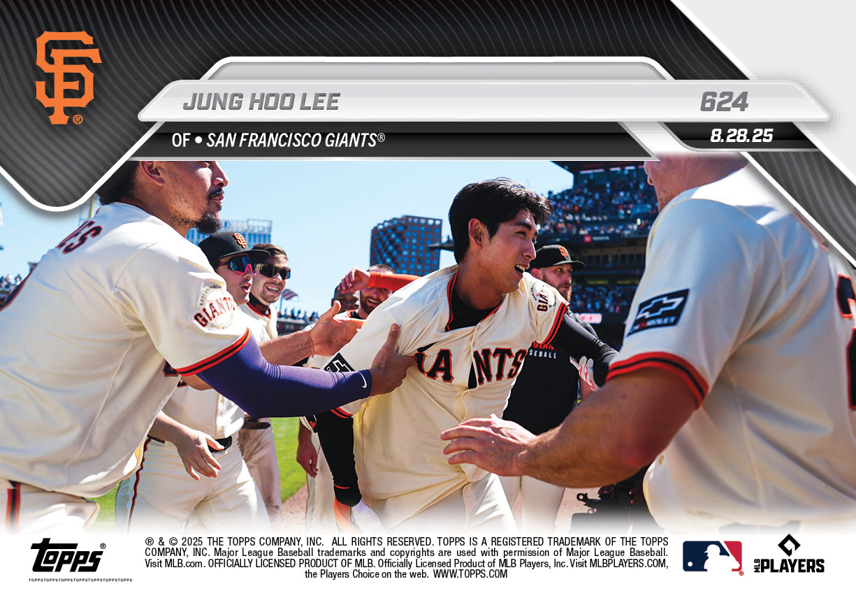 Jung Hoo Lee - 2025 MLB Topps NOW® - Card 624 - PR: 1368