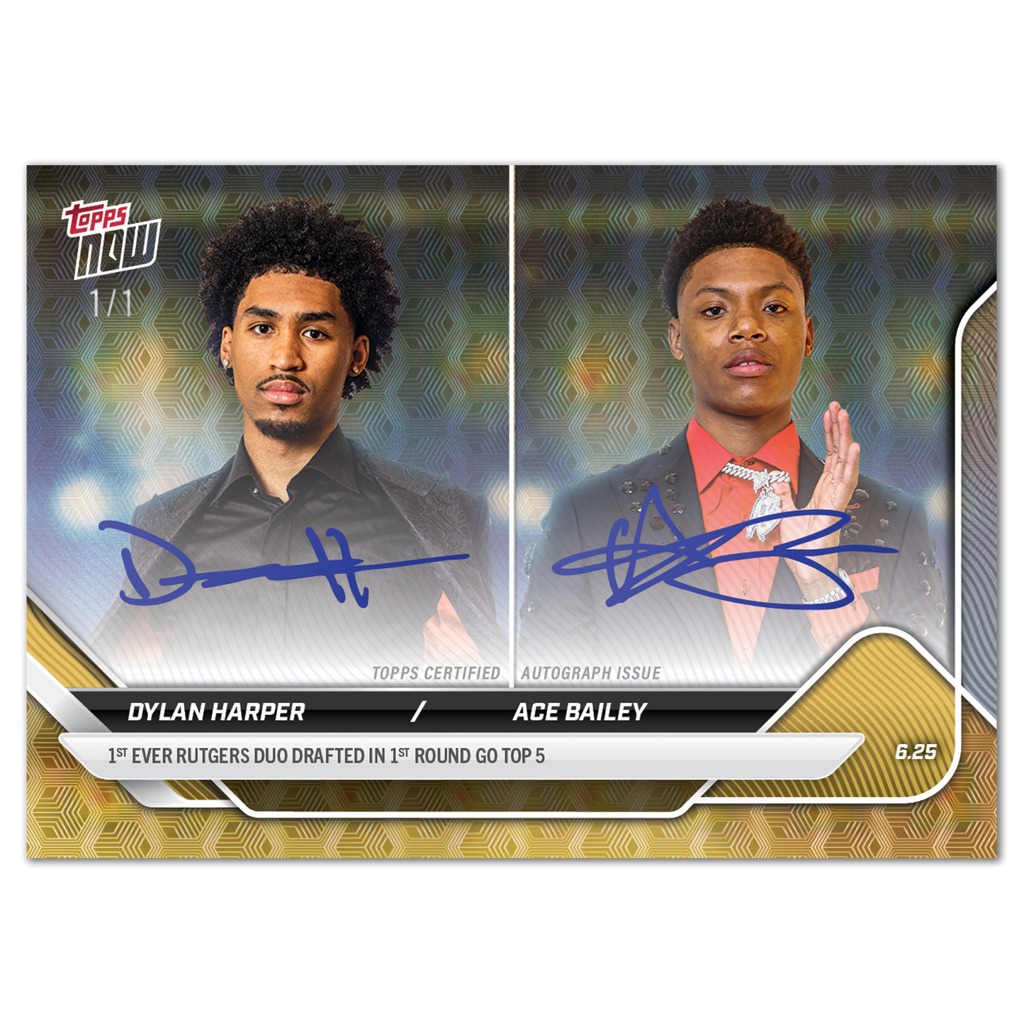 Dylan Harper / Ace Bailey - 2025 Topps NOW® Basketball - Card DHAB - LOOK FOR DUAL AUTO - PR: 2893
