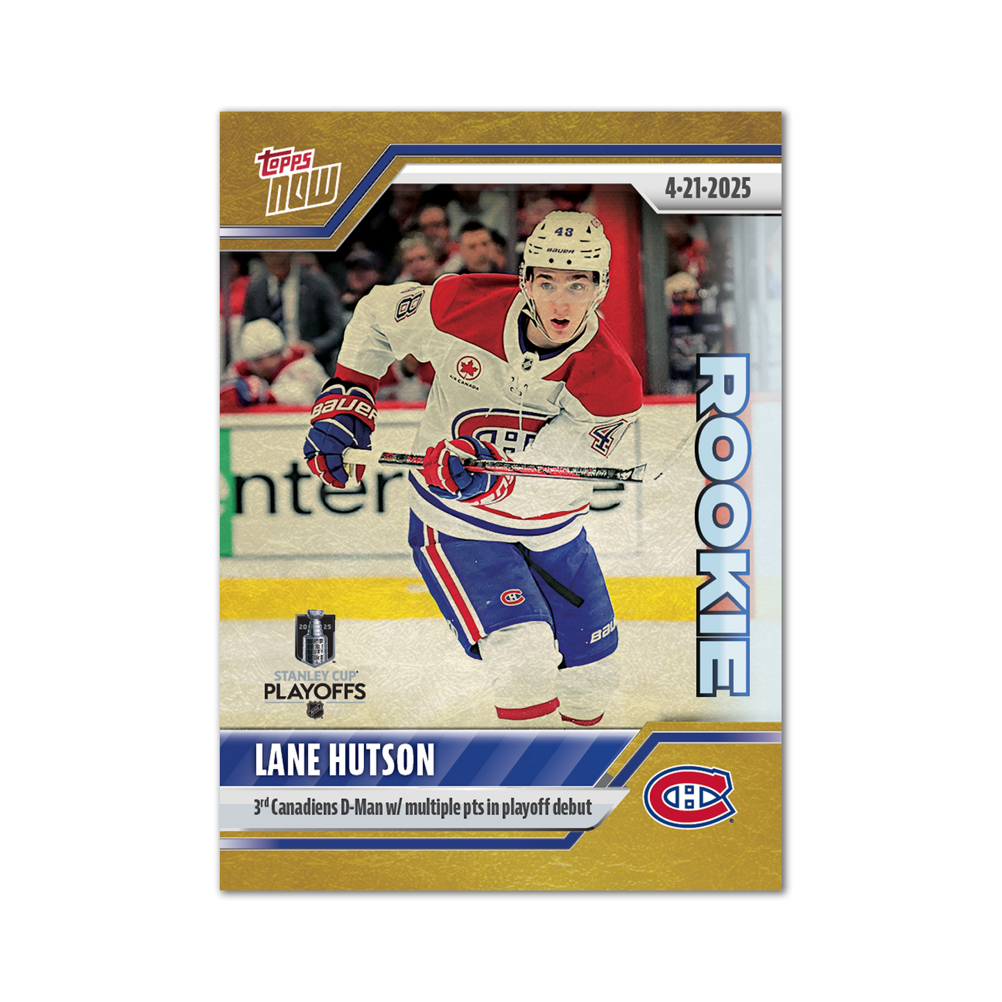 Lane Hutson - 2024-25 NHL Topps NOW® - Sticker # 164 Pack - PR: 480