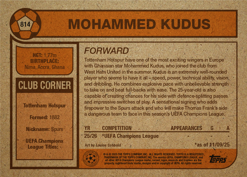 Mohammed Kudus - UCC Living Set® - Card 814 - PR: 412