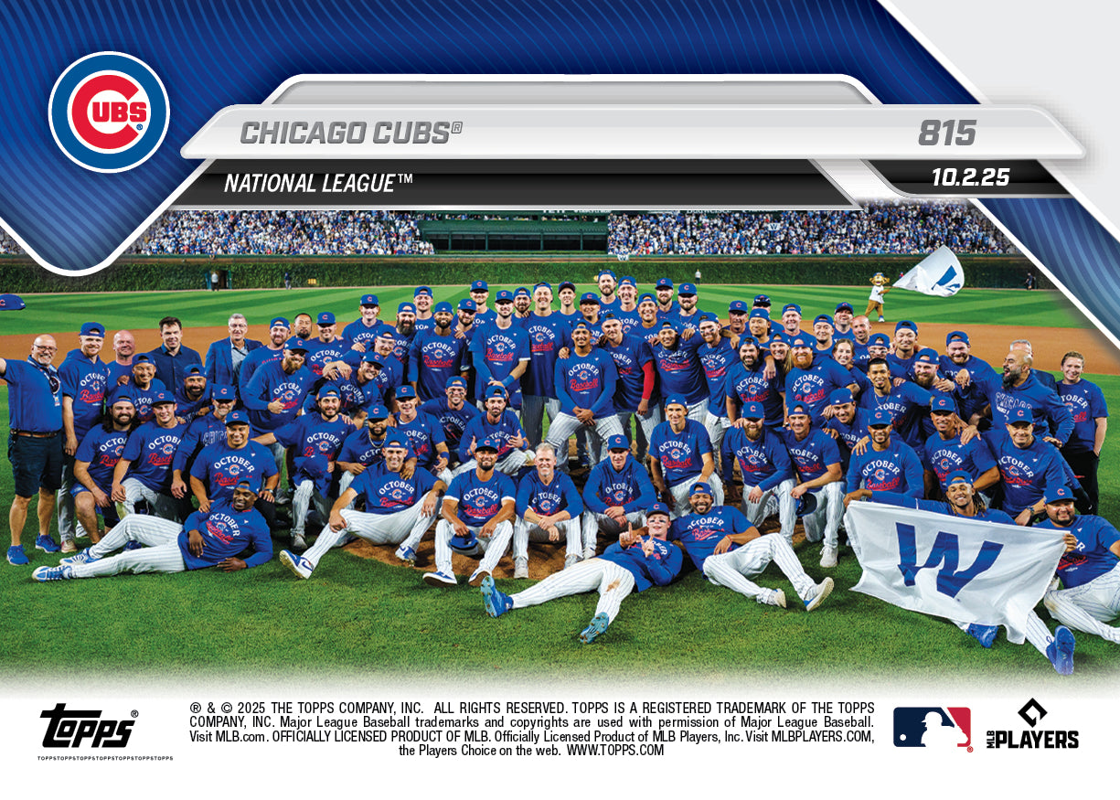 Chicago Cubs - 2025 MLB Topps NOW® - Card 815 - PR: 1216