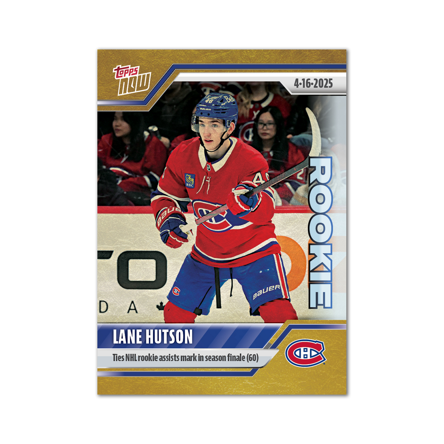 Lane Hutson - 2024-25 NHL Topps NOW® - Sticker # 161 Pack - PR: 500