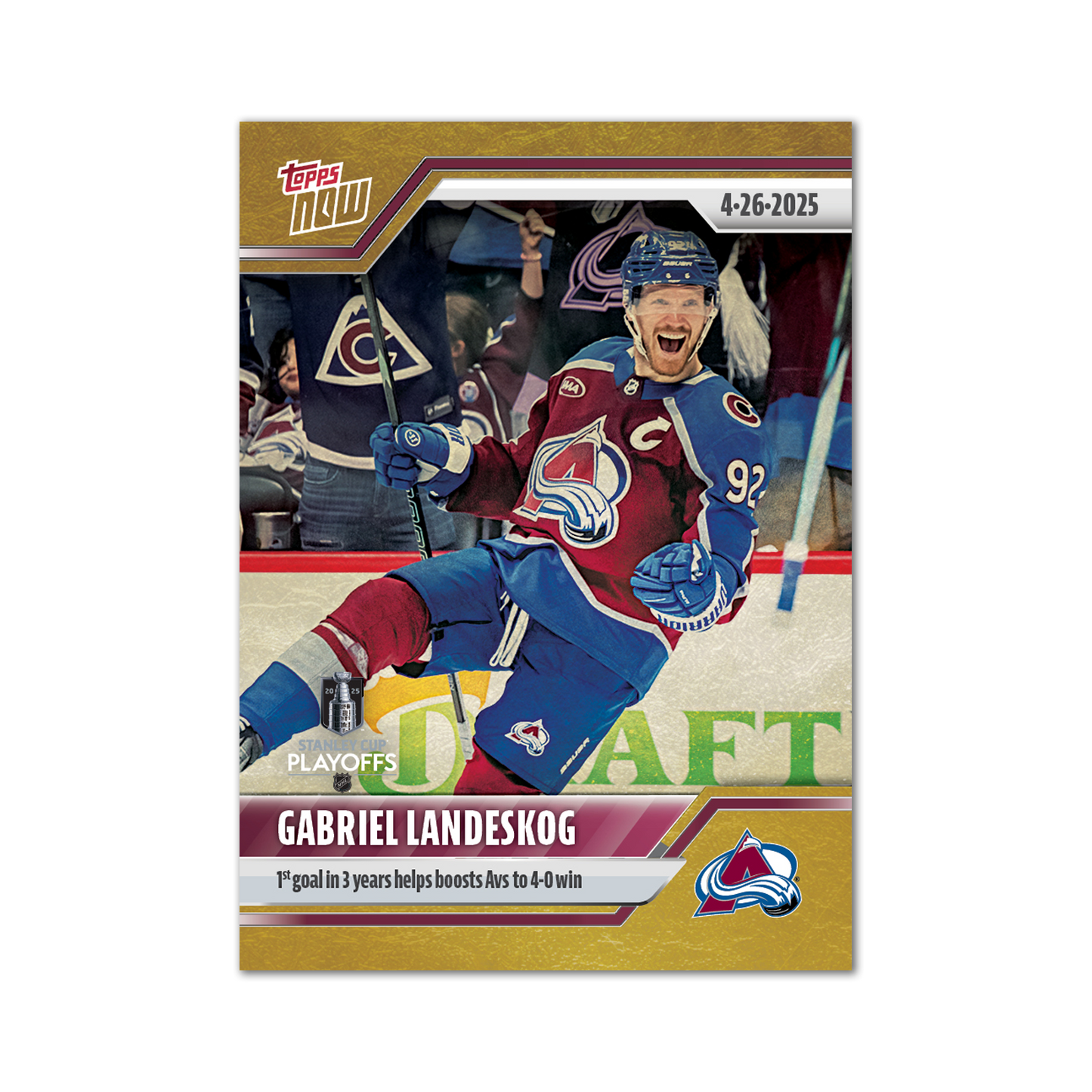 Gabriel Landeskog - 2024-25 NHL Topps NOW® - Sticker # 169 Pack - PR: 220