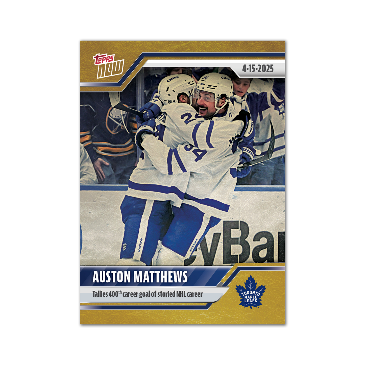 Auston Matthews - 2024-25 NHL Topps NOW® - Sticker # 160 Pack - PR: 215