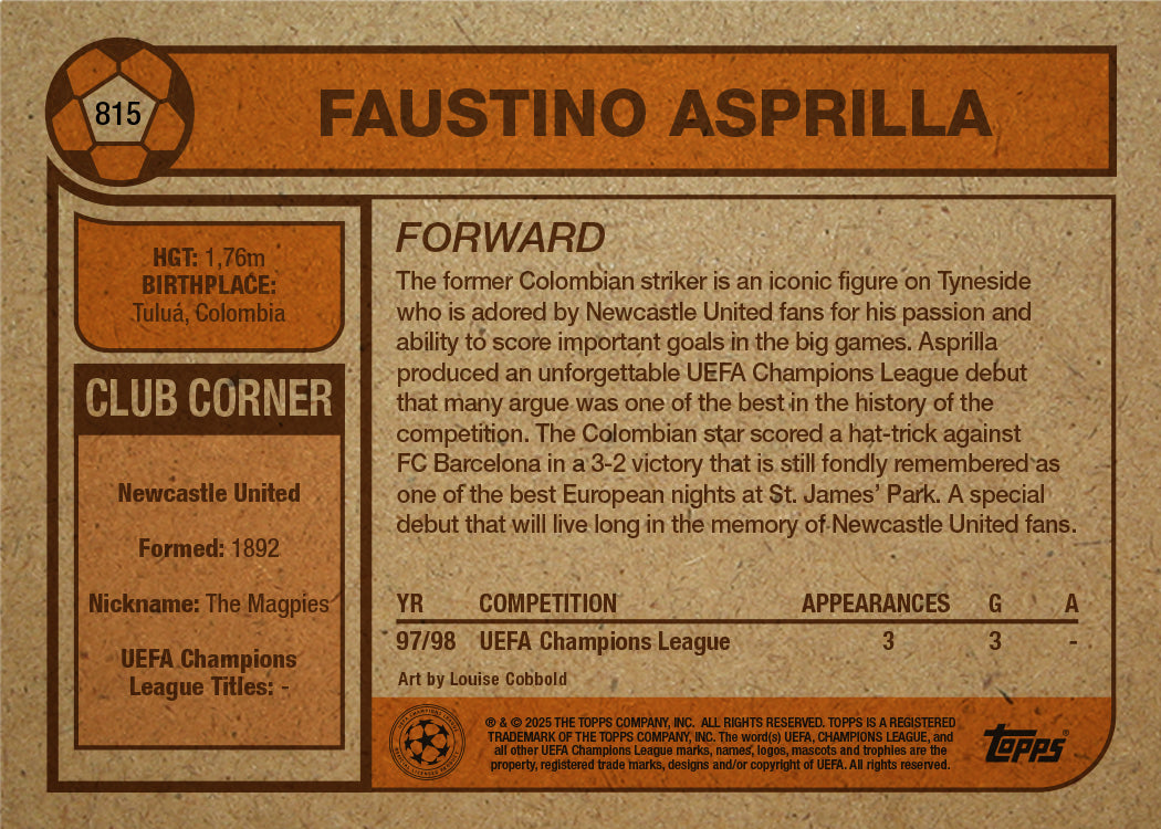 Faustino Asprilla - UCC Living Set® - Card 815 - PR: 418