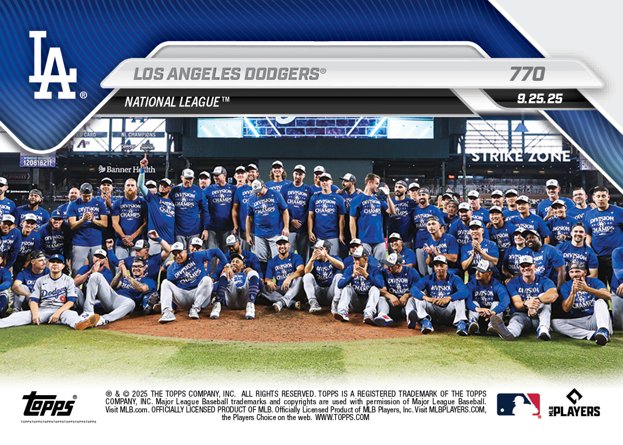 Los Angeles Dodgers - 2025 MLB Topps NOW® - Card 770 - PR: 2940