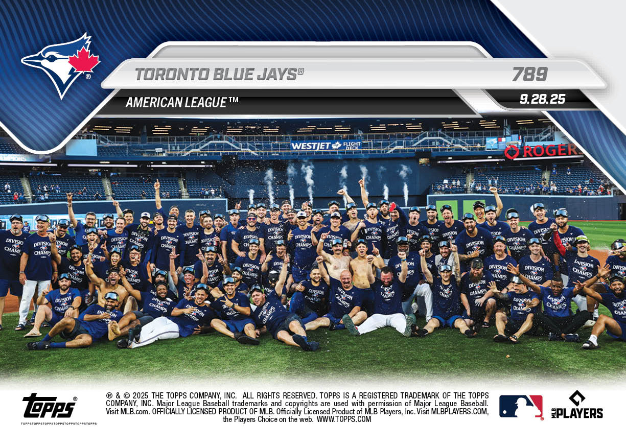 Toronto Blue Jays - 2025 MLB Topps NOW® - Card 789 - PR: 730