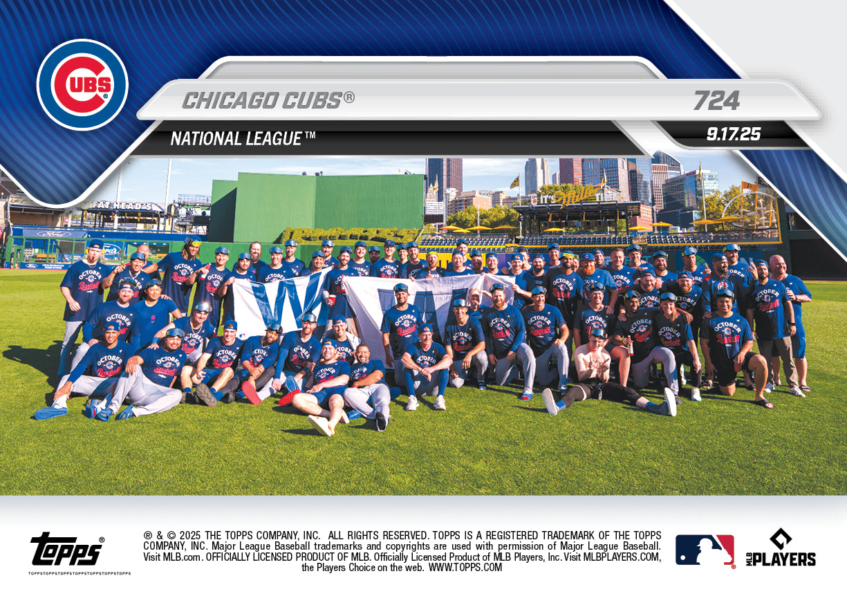 Chicago Cubs - 2025 MLB Topps NOW® - Card 724 - PR: 1413
