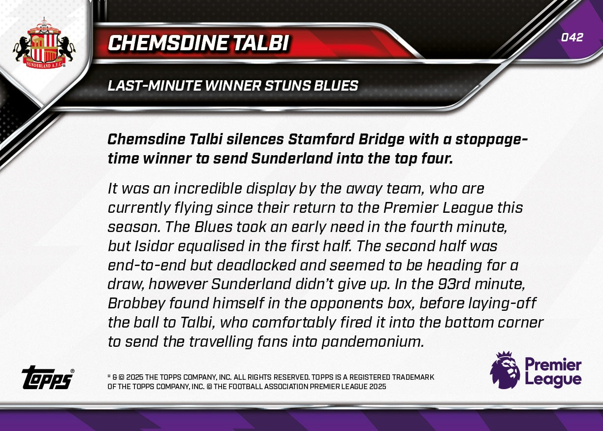 Chemsdine Talbi - 2025-26 Premier League Topps NOW® - Card 42
