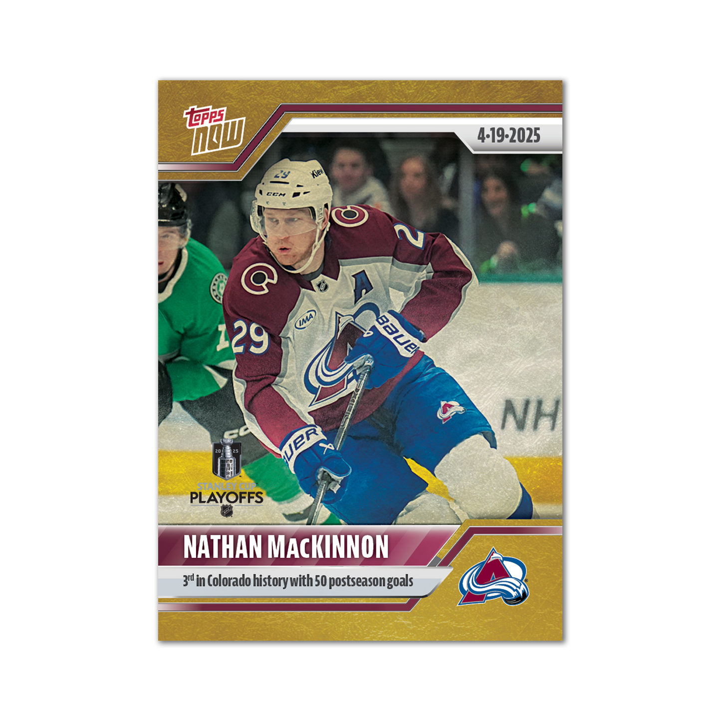 Nathan MacKinnon - 2024-25 NHL Topps NOW® - Sticker # 163 Pack - PR: 125