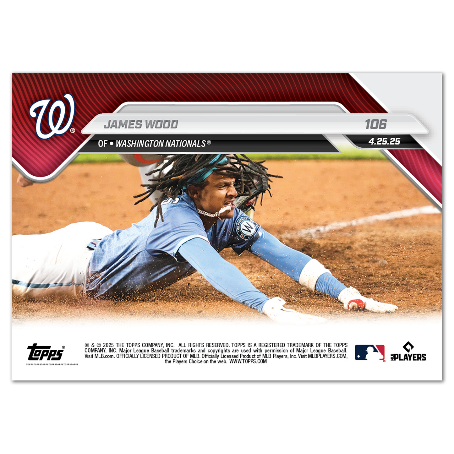 James Wood - 2025 MLB Topps NOW® - Card 106 - PR: 1853
