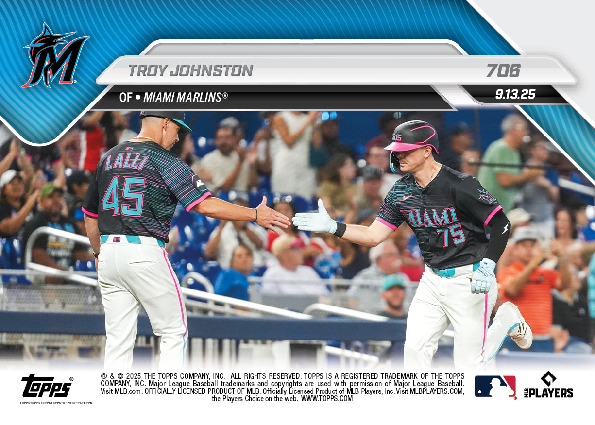 Troy Johnston - 2025 MLB Topps NOW® - Card 706 - PR: 590