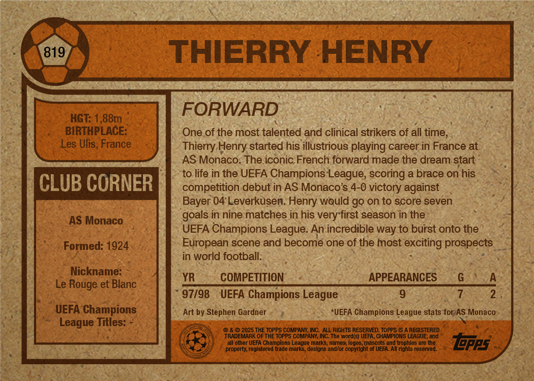 Thierry Henry - UCC Living Set® - Card 819 - PR: 884