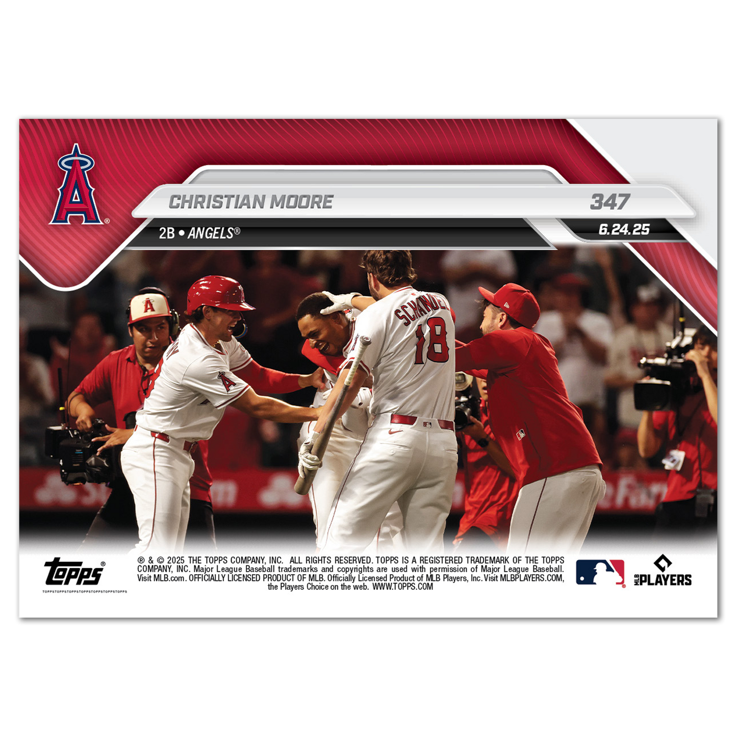 Christian Moore - 2025 MLB Topps NOW® - Card 347 - PR: 1401