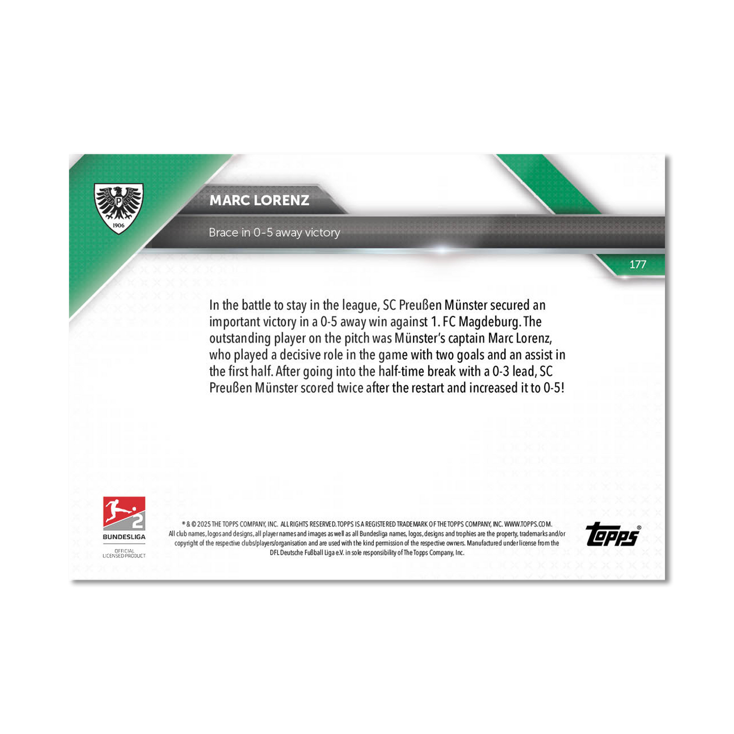 Marc Lorenz - 2024-25 Bundesliga Topps NOW® - Card 177 - PR: 36