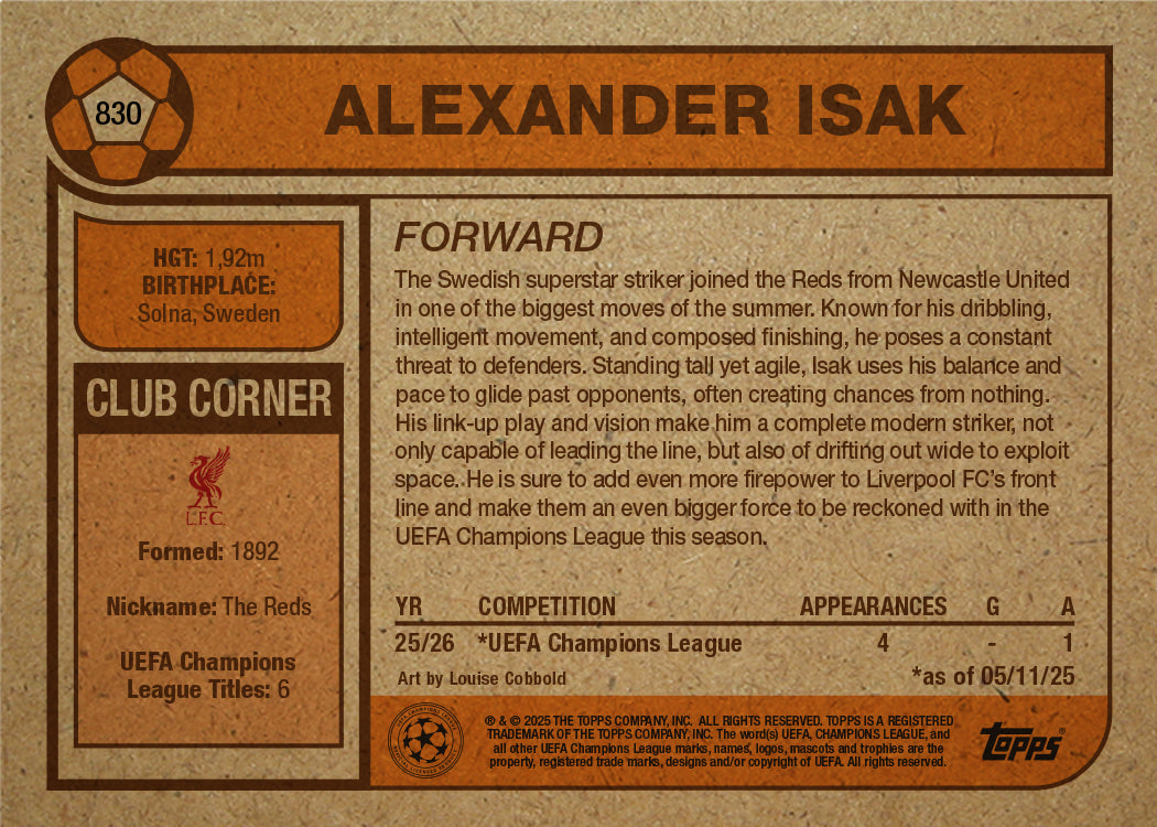 Alexander Isak - UCC Living Set® - Card 830