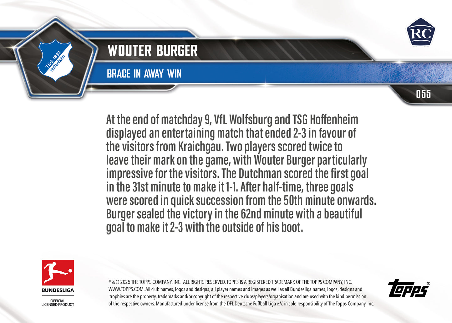 Wouter Burger - 2025-26 Bundesliga Topps NOW® - Card 55