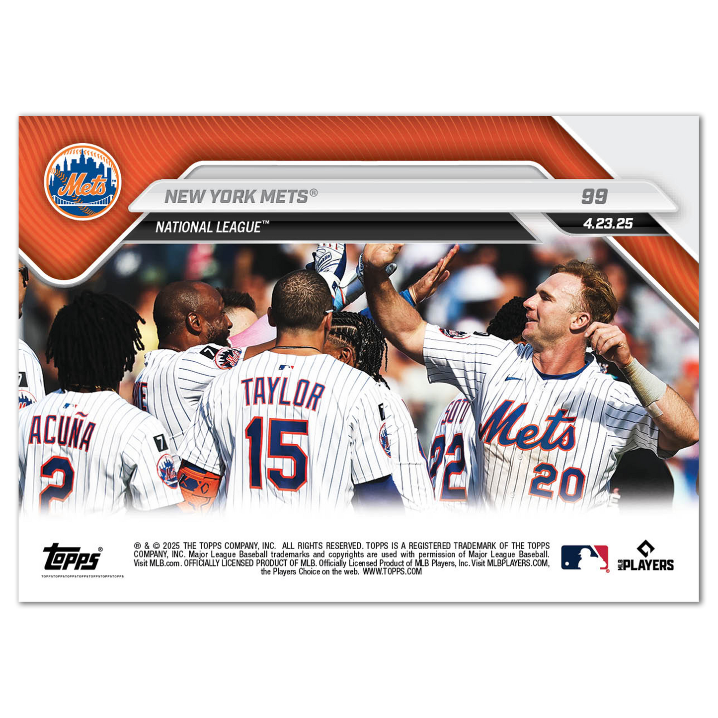 New York Mets - 2025 MLB Topps NOW® - Card 99 - PR: 736