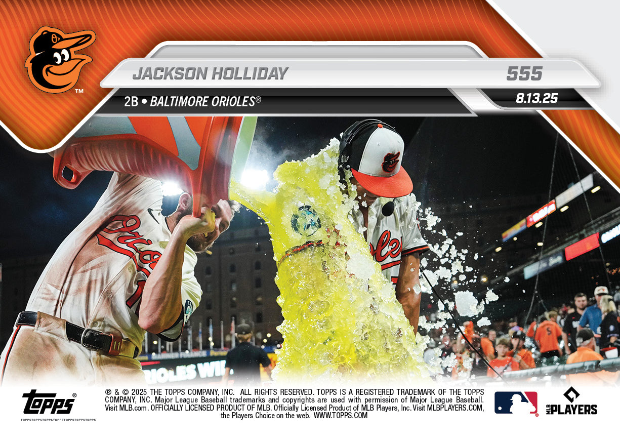 Jackson Holliday - 2025 MLB Topps NOW® - Card 555 - PR: 1457