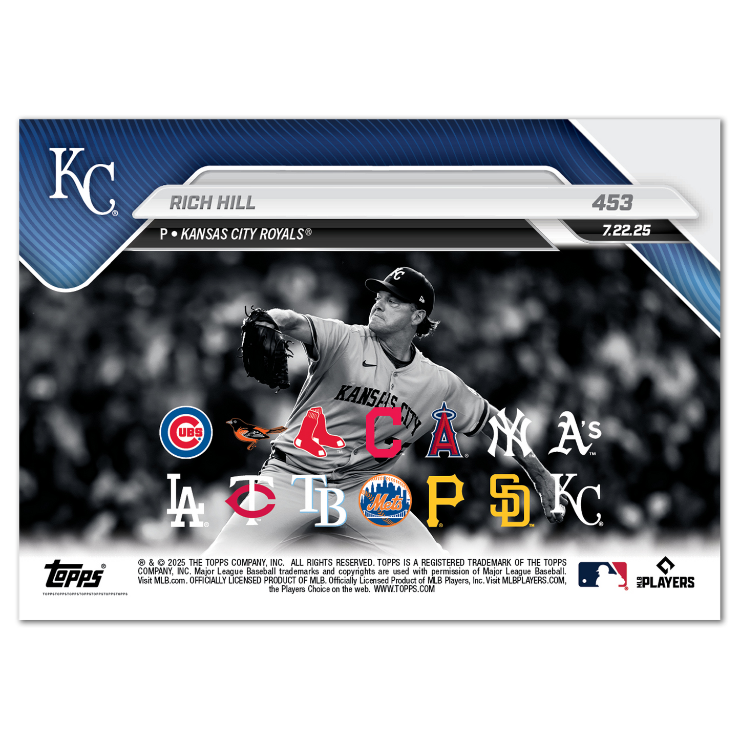 Rich Hill - 2025 MLB Topps NOW® - Card 453 - PR: 957