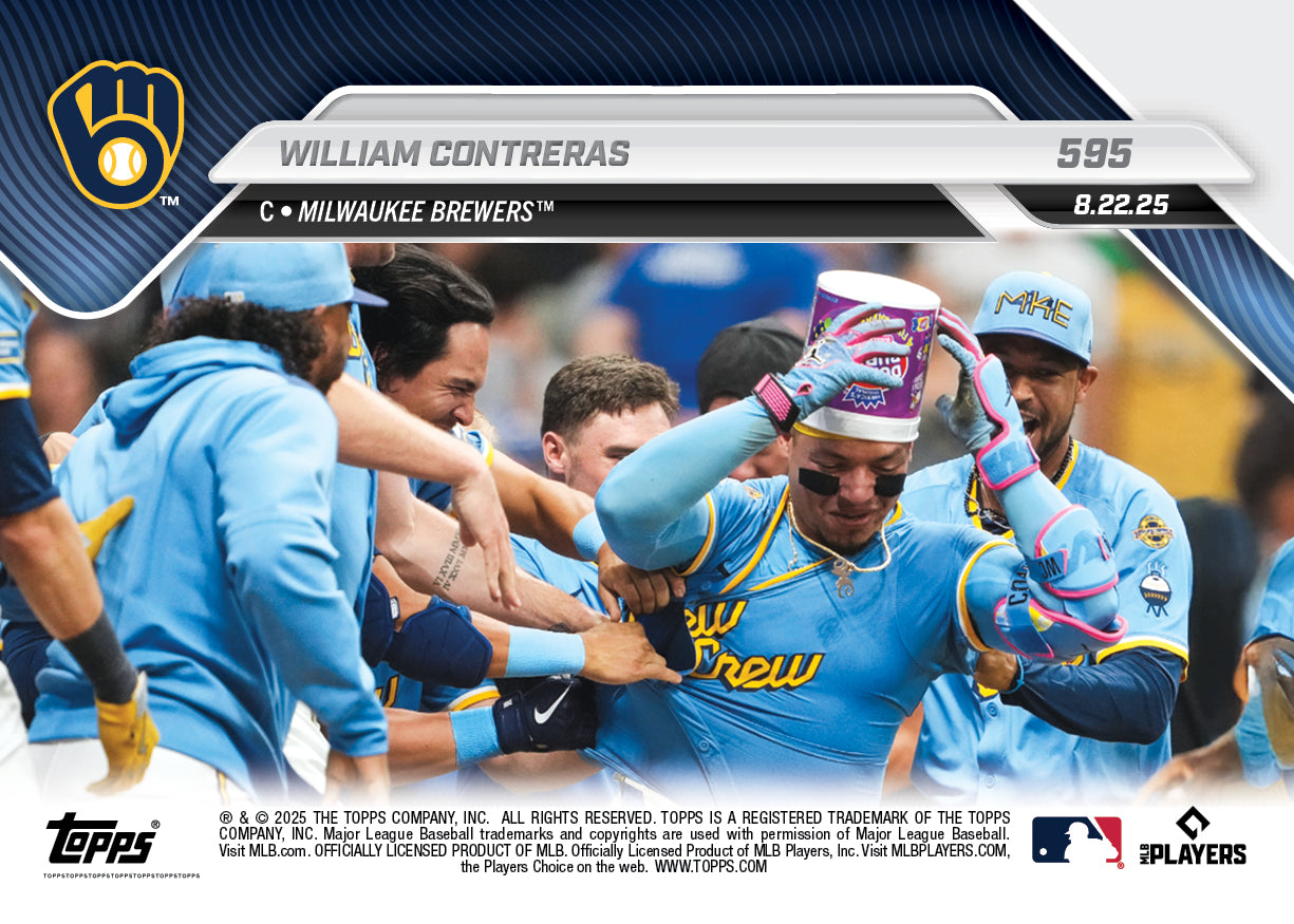 William Contreras - 2025 MLB Topps NOW® - Card 595 - PR: 568
