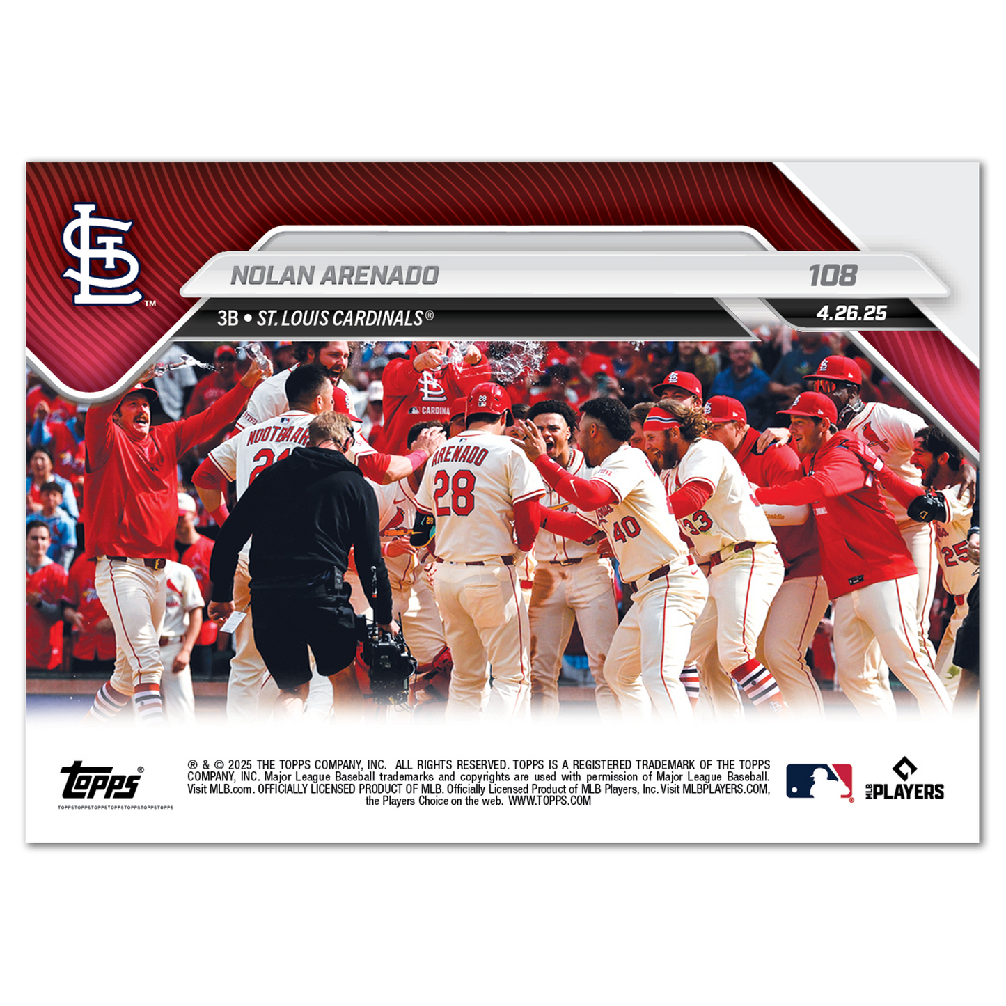 Nolan Arenado - 2025 MLB Topps NOW® - Card 108 - PR: 468