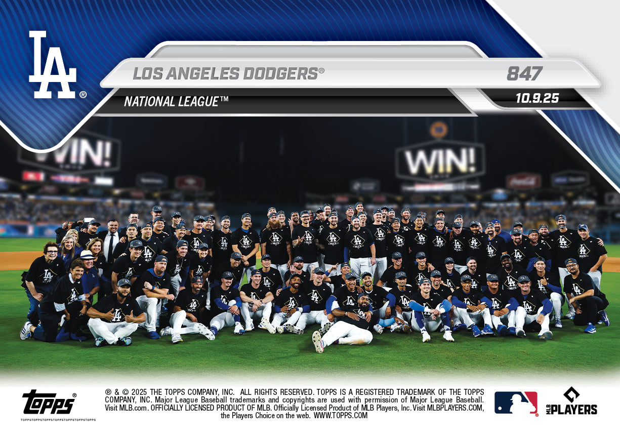 Los Angeles Dodgers - 2025 MLB Topps NOW® - Card 847 - PR: 3240
