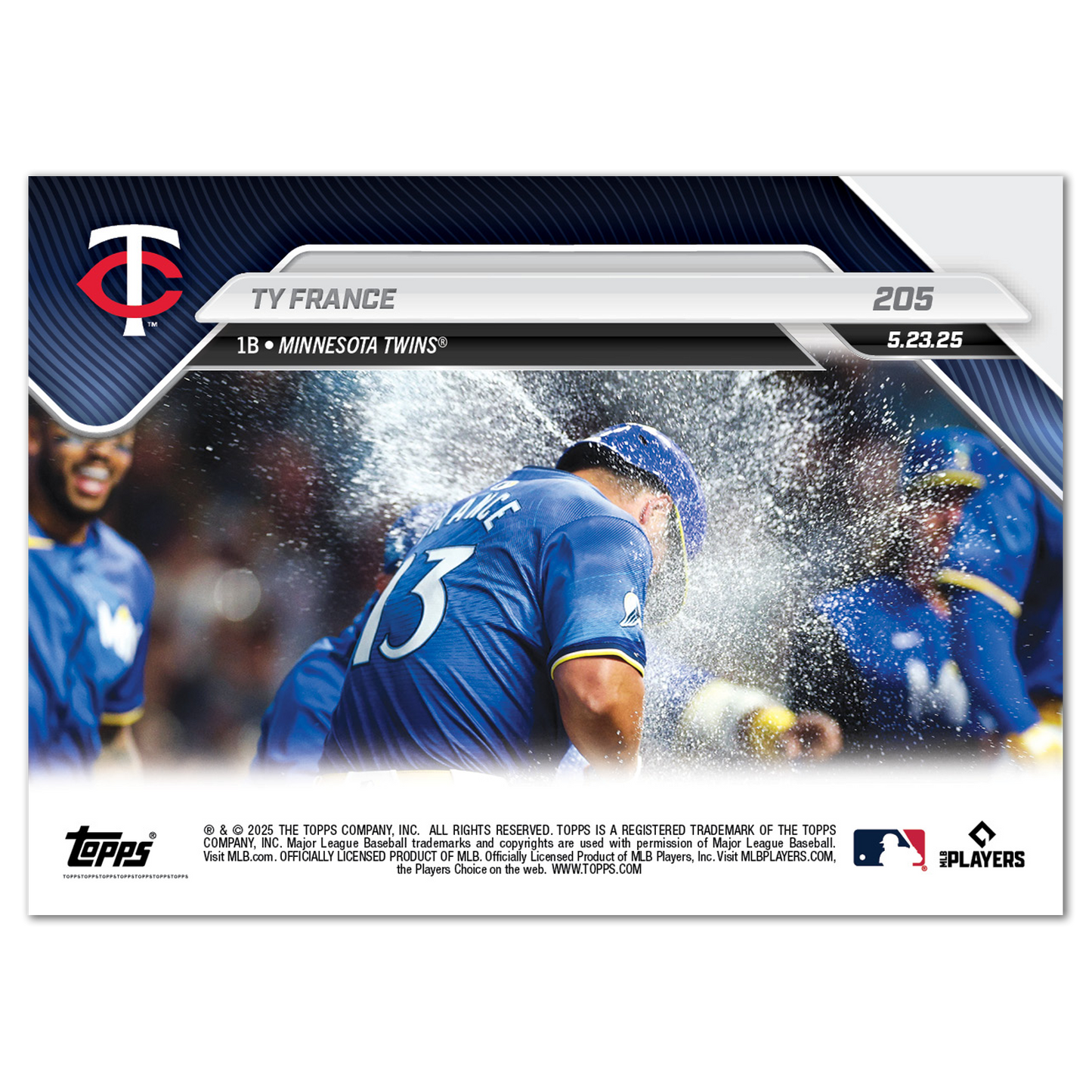 Ty France - 2025 MLB Topps NOW® - Card 205 - PR: 425