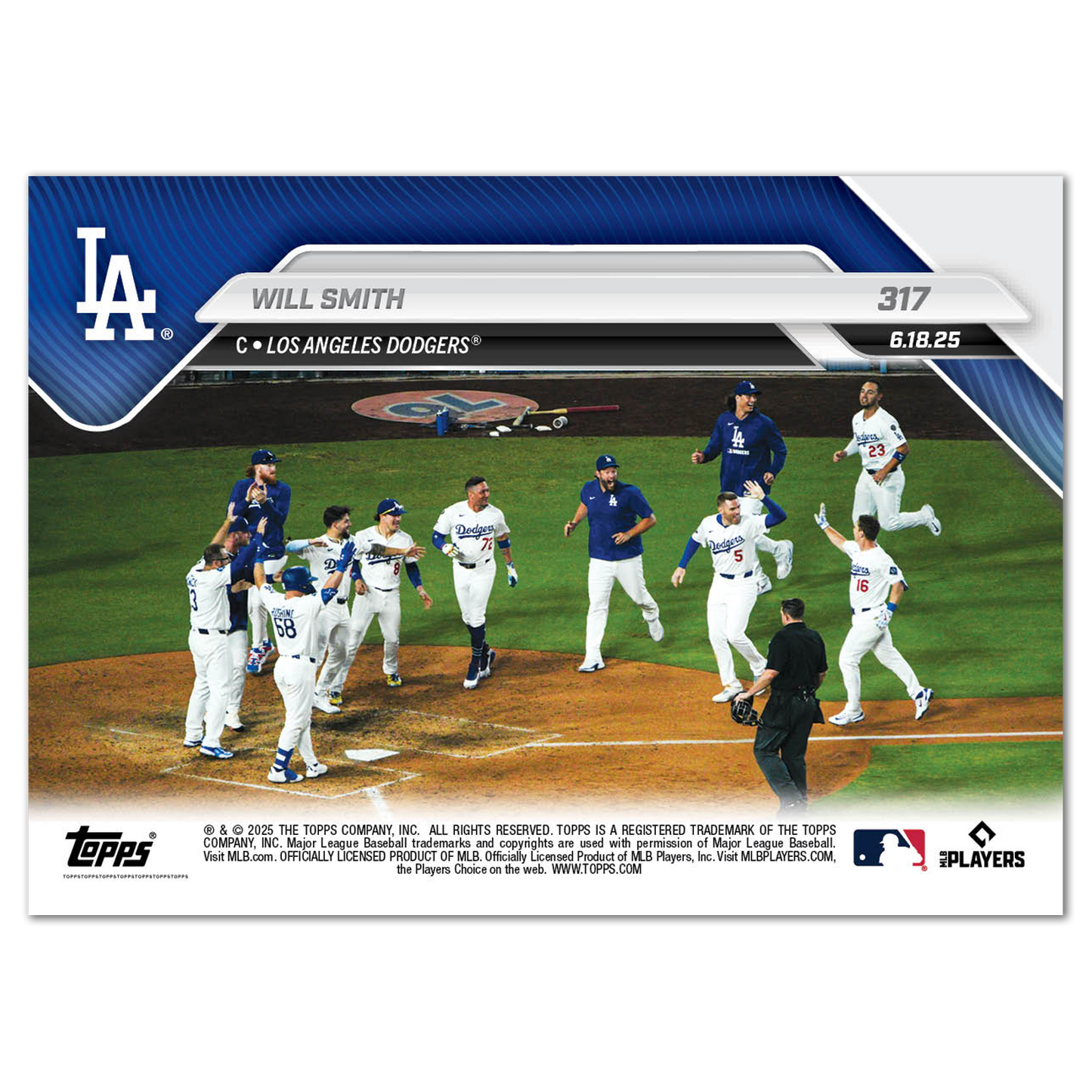 Will Smith - 2025 MLB Topps NOW® - Card 317 - PR: 1032