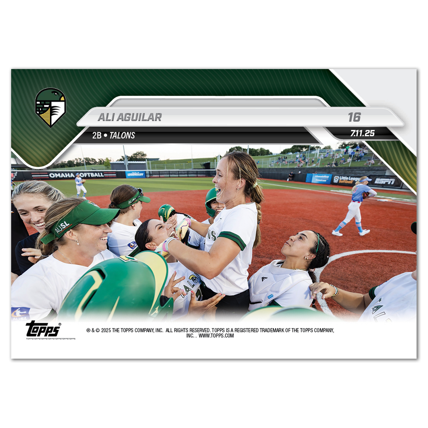 Ali Aguilar - 2025 AUSL Topps NOW® - Card 16 - PR: 617