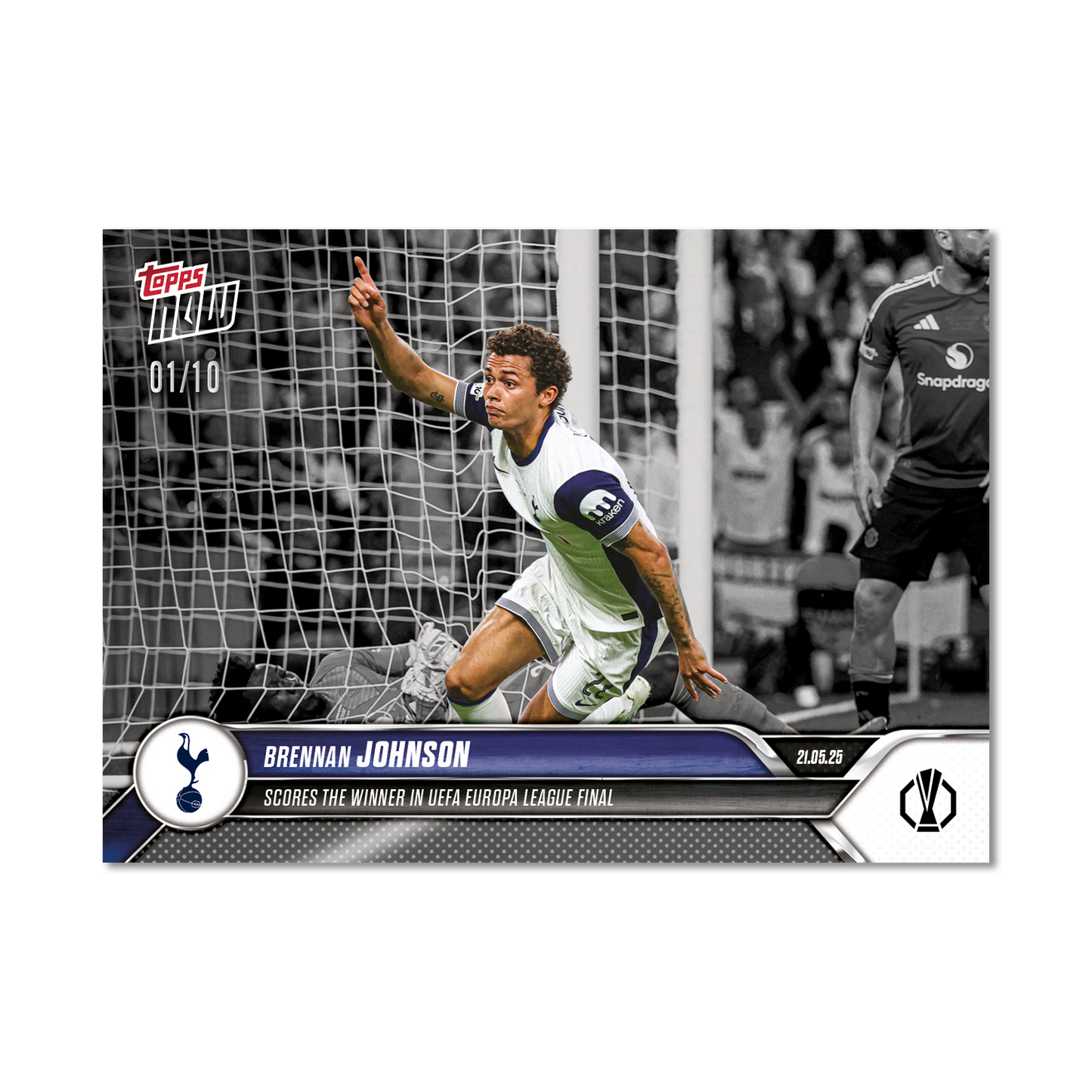 Brennan Johnson - 2024-25 UEL Topps NOW® Card 36 - LOOK FOR RELIC AND AUTO-RELIC - PR: 1925