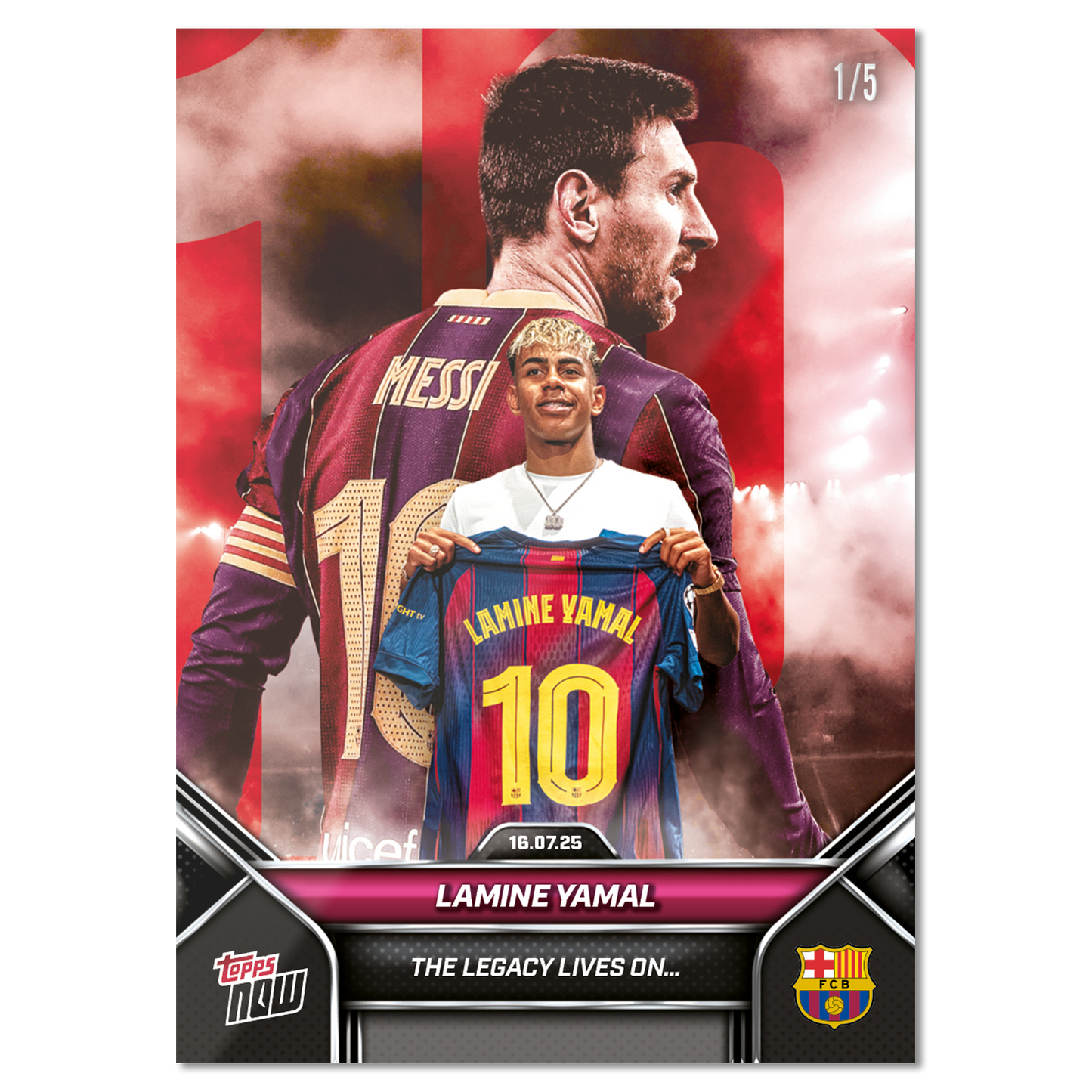 Lamine Yamal - 2025 FC Barcelona Topps NOW® - Card 2 - LOOK FOR DUAL AUTO - PR: 76476