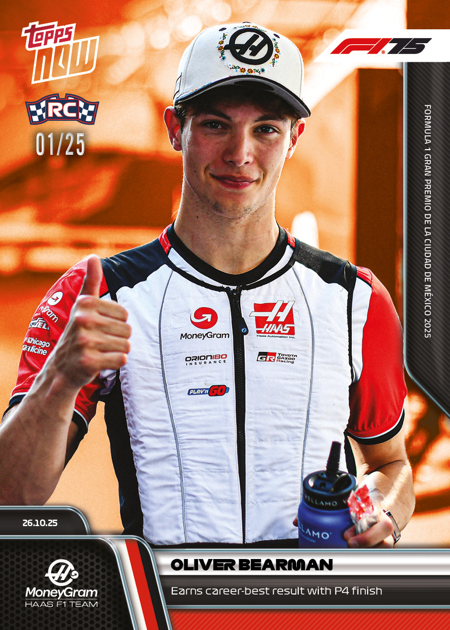 Oliver Bearman - 2025 Formula 1® Topps NOW® - Card 73 - PR: 2305