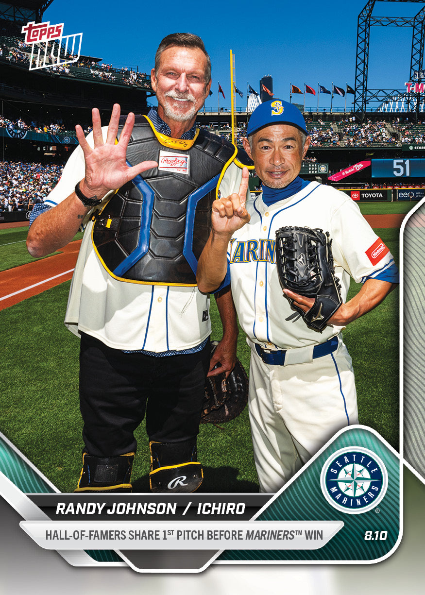 Randy Johnson / Ichiro - 2025 MLB Topps NOW® - Card 542 - LOOK FOR AUTOS - PR: 9869