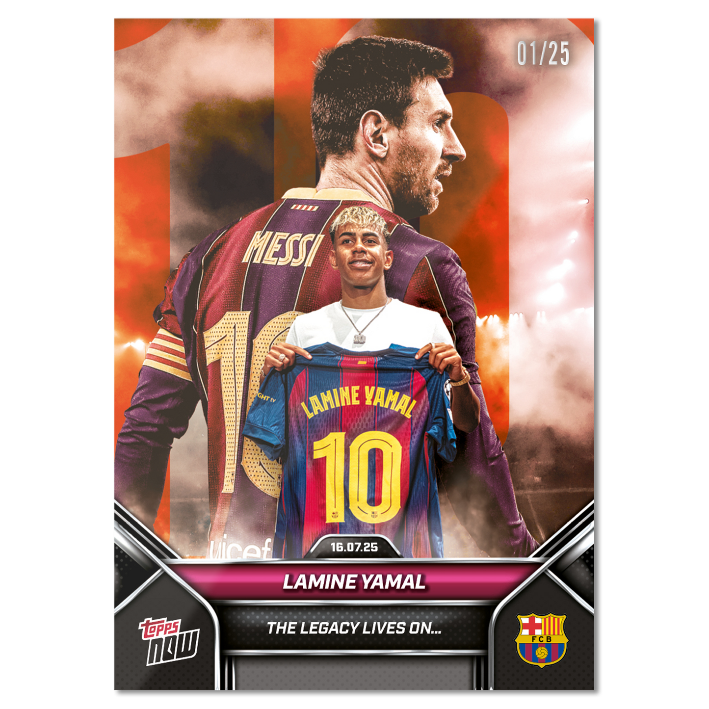 Lamine Yamal - 2025 FC Barcelona Topps NOW® - Card 2 - LOOK FOR DUAL AUTO - PR: 76476