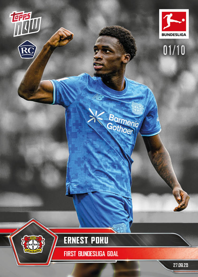 Ernest Poku - 2025-26 Bundesliga Topps NOW® - Card 33 - PR: 303