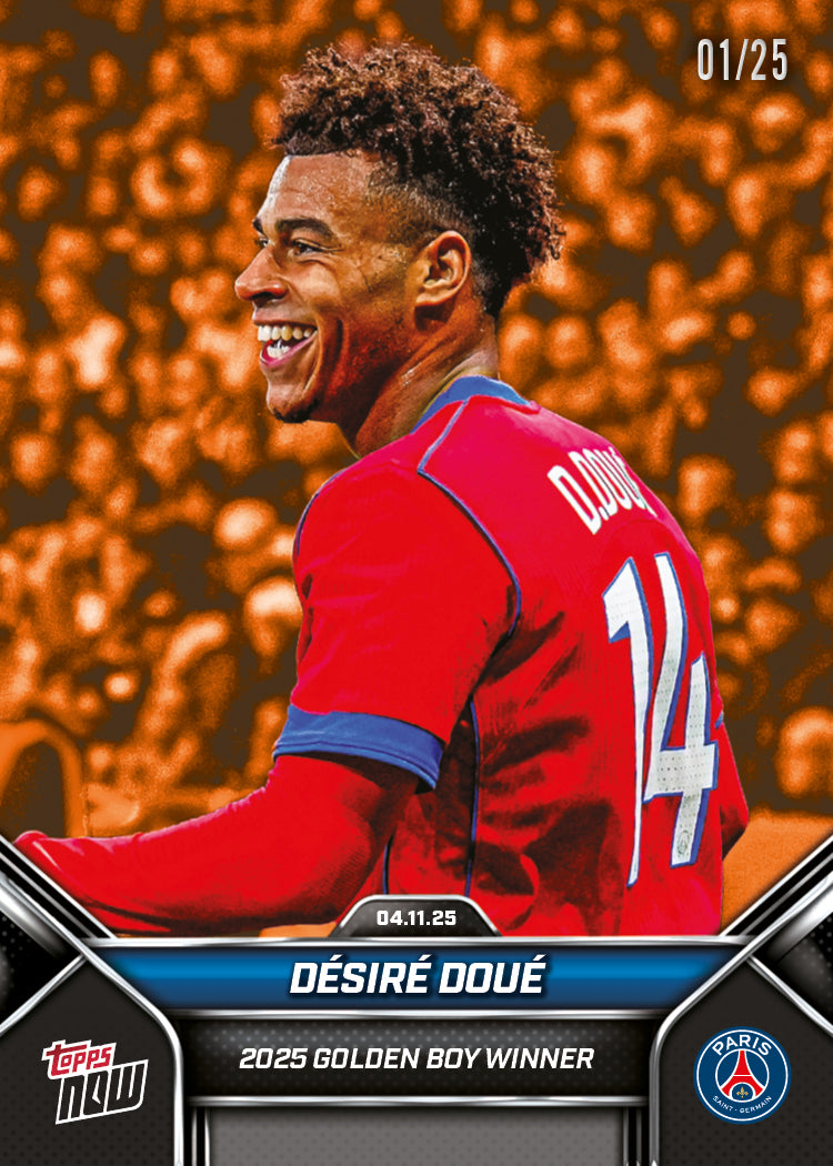 Désiré Doué - 2025 Paris Saint-Germain Topps NOW® - Card 1