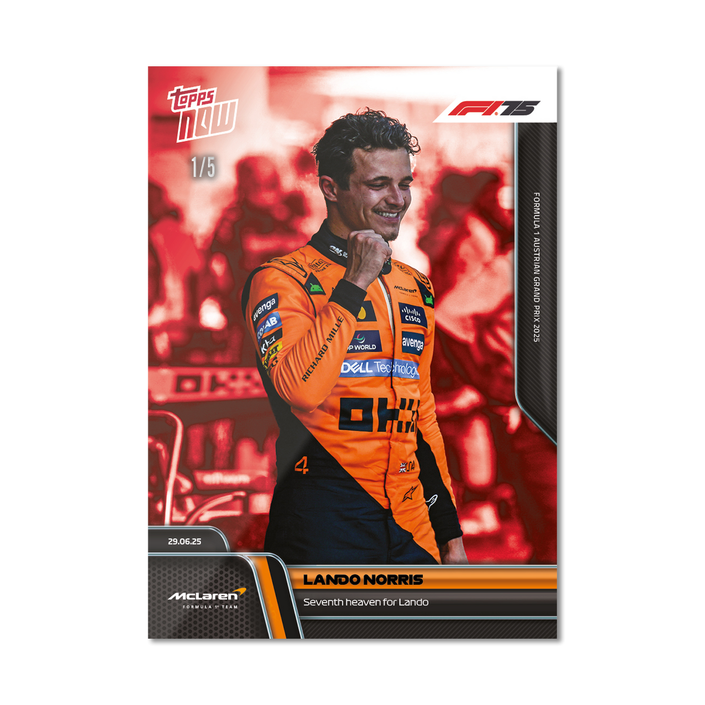 Lando Norris - 2025 Formula 1® Topps NOW® - Card 47 - PR: 2228