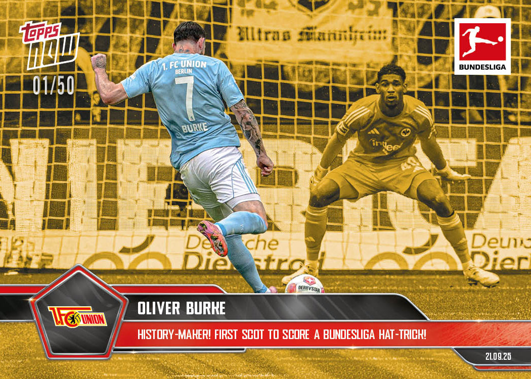 Oliver Burke - 2025-26 Bundesliga Topps NOW® - Card 25 - PR: 106